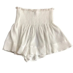 Queen of Sparkles ivory pleated high-waist shorts Small